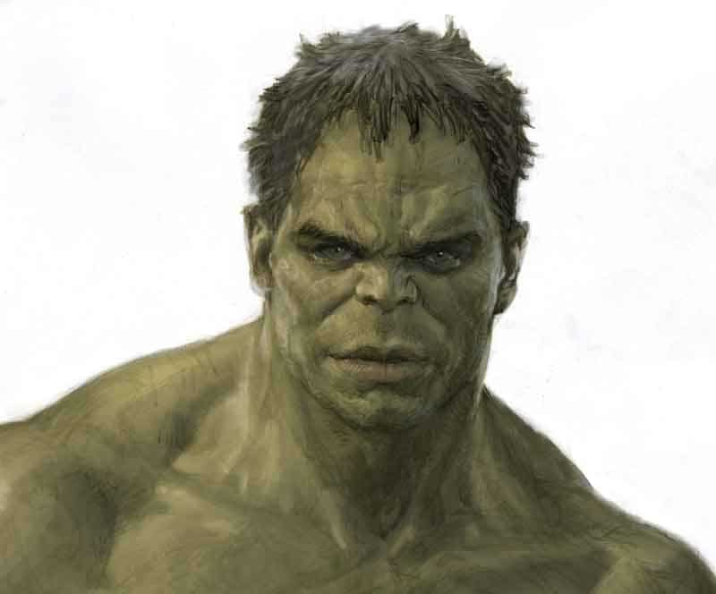 Concept art of Marvel's Hulk by concept designer, Iain McCaig