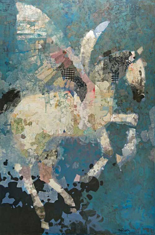 Mixed media painting of a horse by Mark English