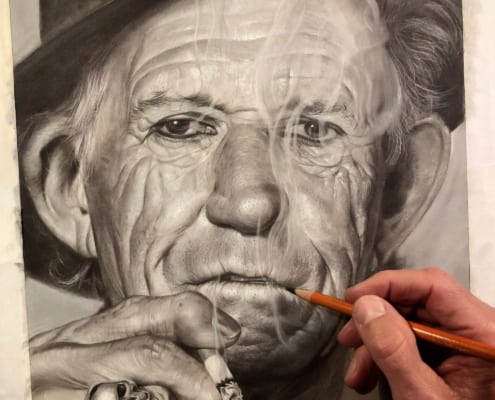 Keith Richards drawing portrait