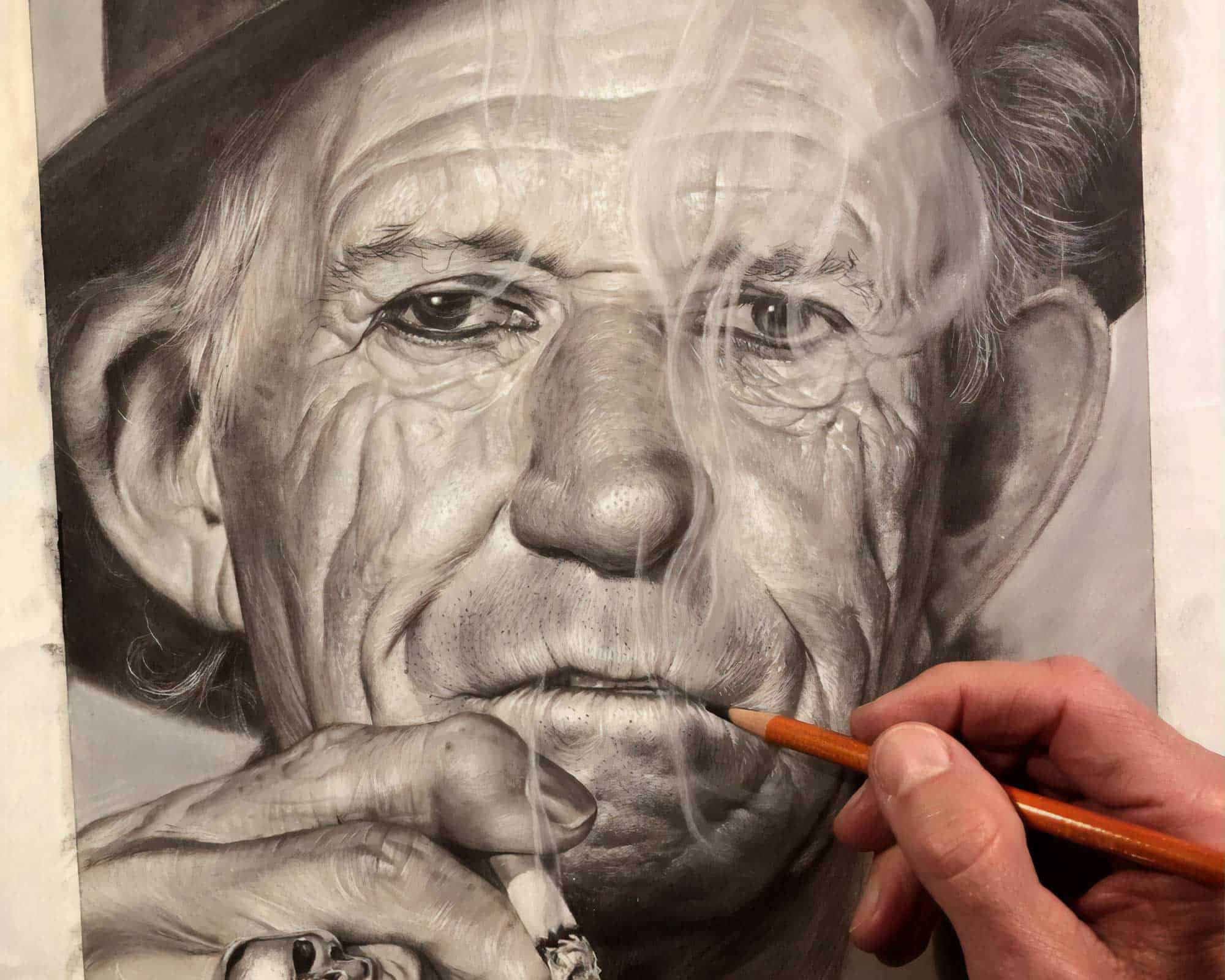 Keith Richards drawing portrait