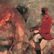 Sterling Hundley illustration painting abstract of man riding horse