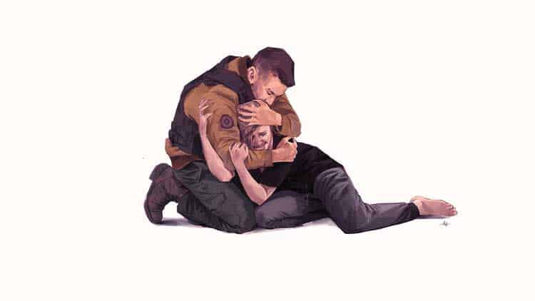 Alexandria Neonakis Concept art of Abby and dad from the Last of Us Naughty Dog video game
