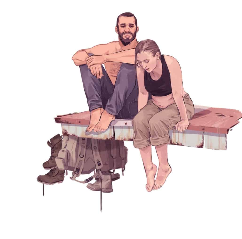 Abby and Owen ferris wheel concept design art The Last of Us by Alexandria Neonakis