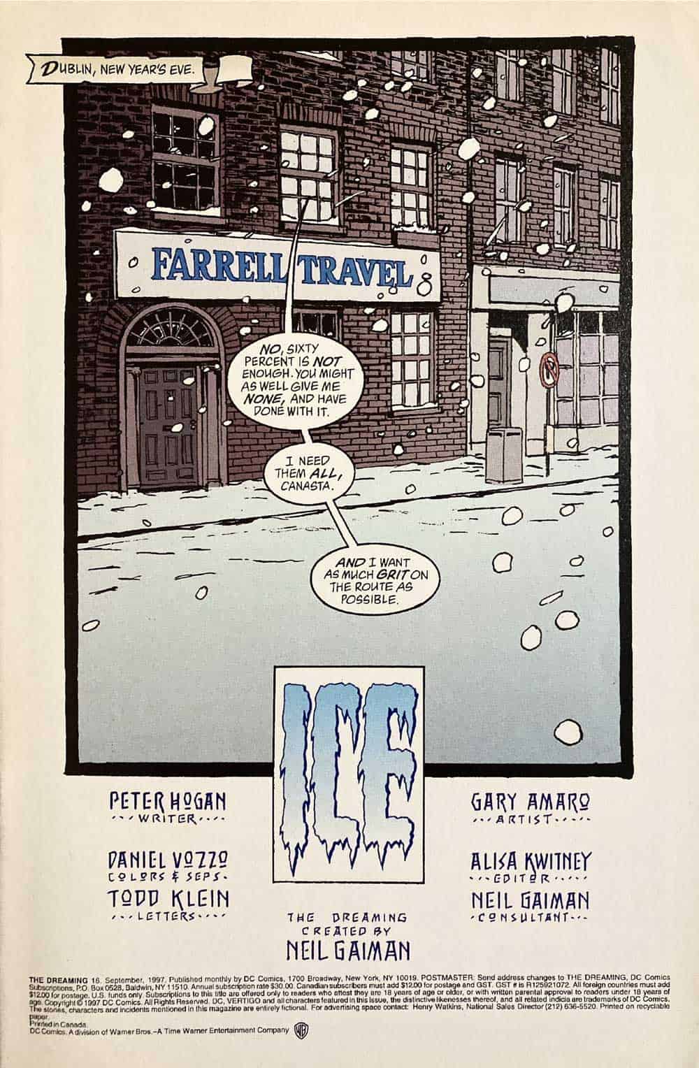 Neil Gaiman comic book illustration, ICE