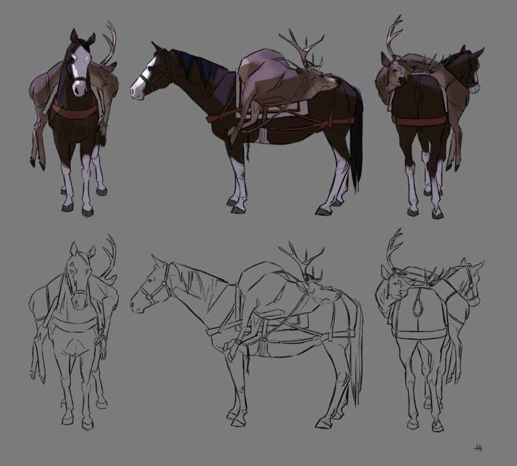 Concept design by Alexandria Neonakis of saddle deer