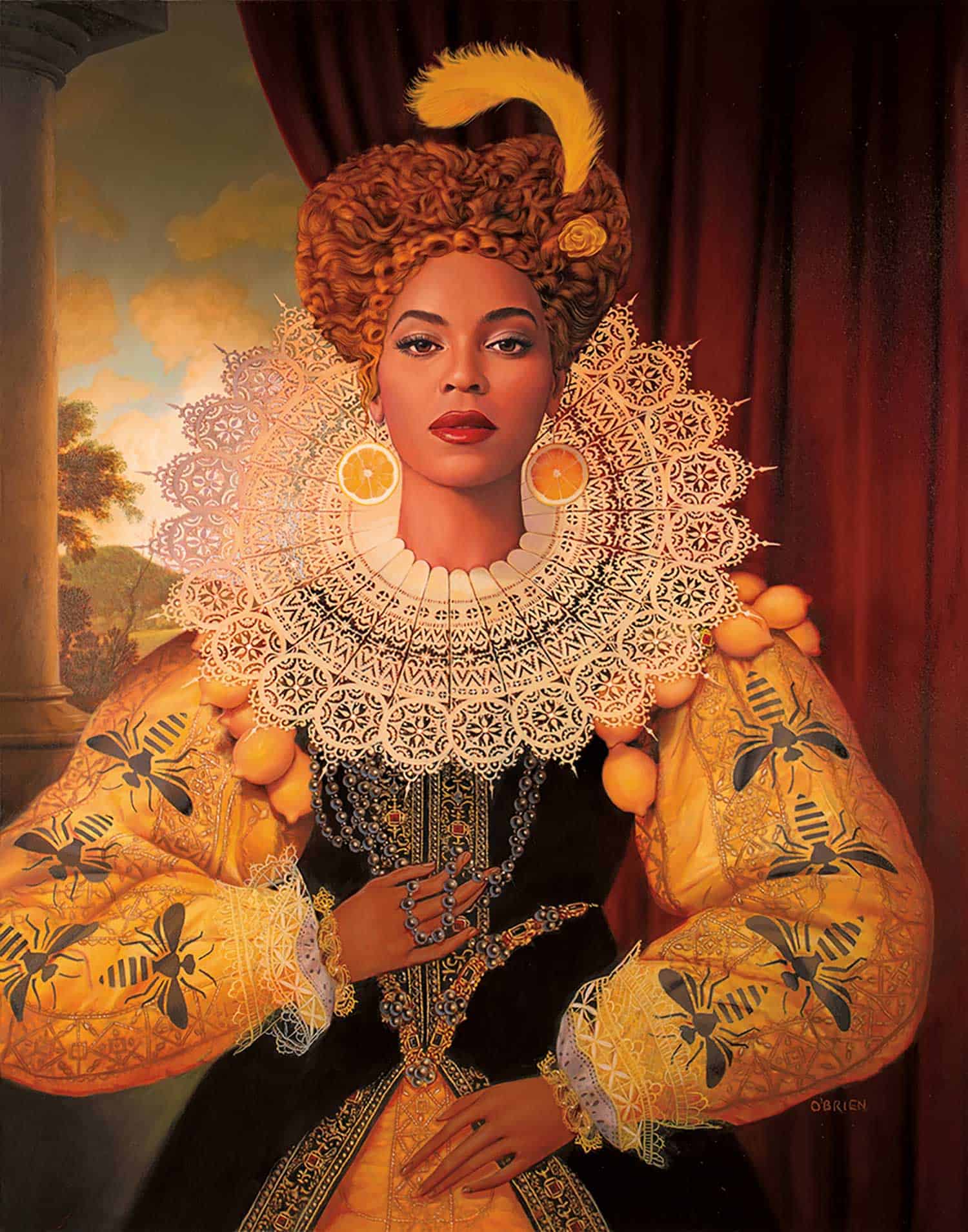 Tim O'Brien painting of Beyonce for Lemonade album