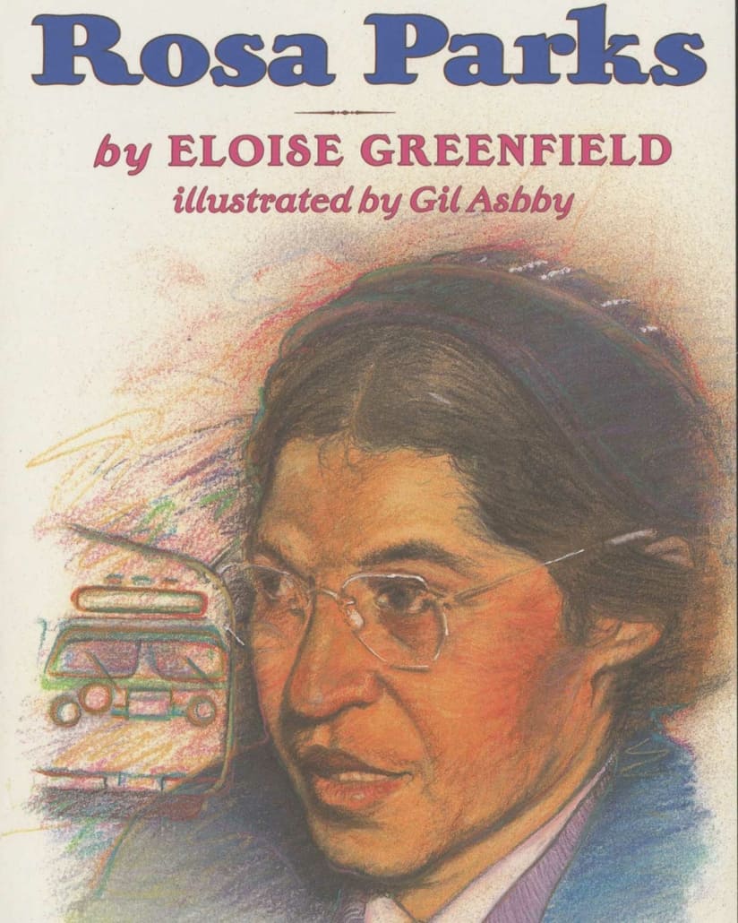Cover art of Rosa Parks by illustrator and painter, Gil Ashby