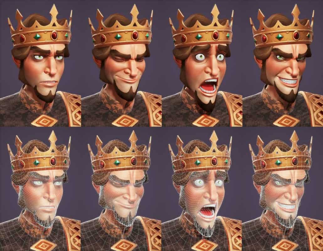 Facial expression design by character artist