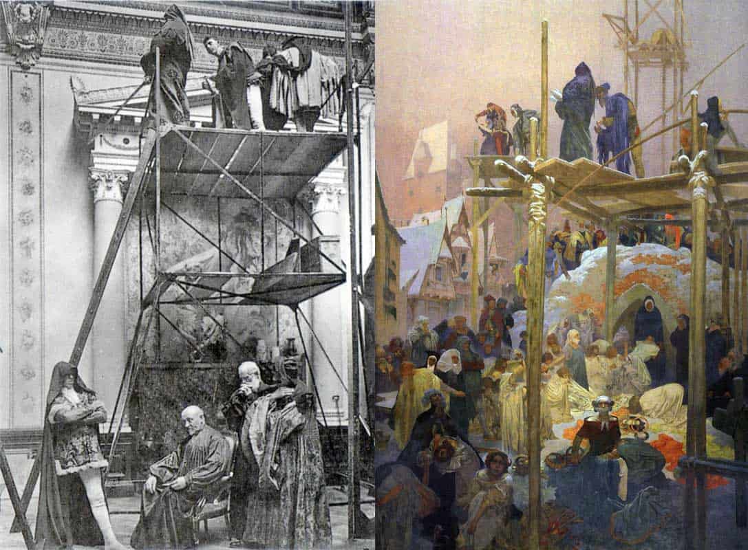 Alphonse Mucha had a scaffolding built for his Slav Epic