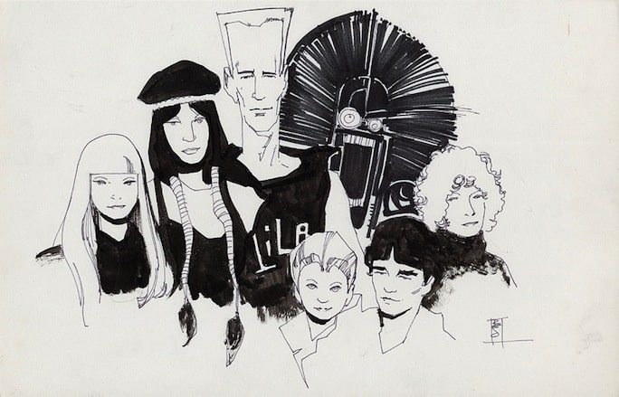 Sketch of New Mutants by comic book artist, Bill Sienkiewicz